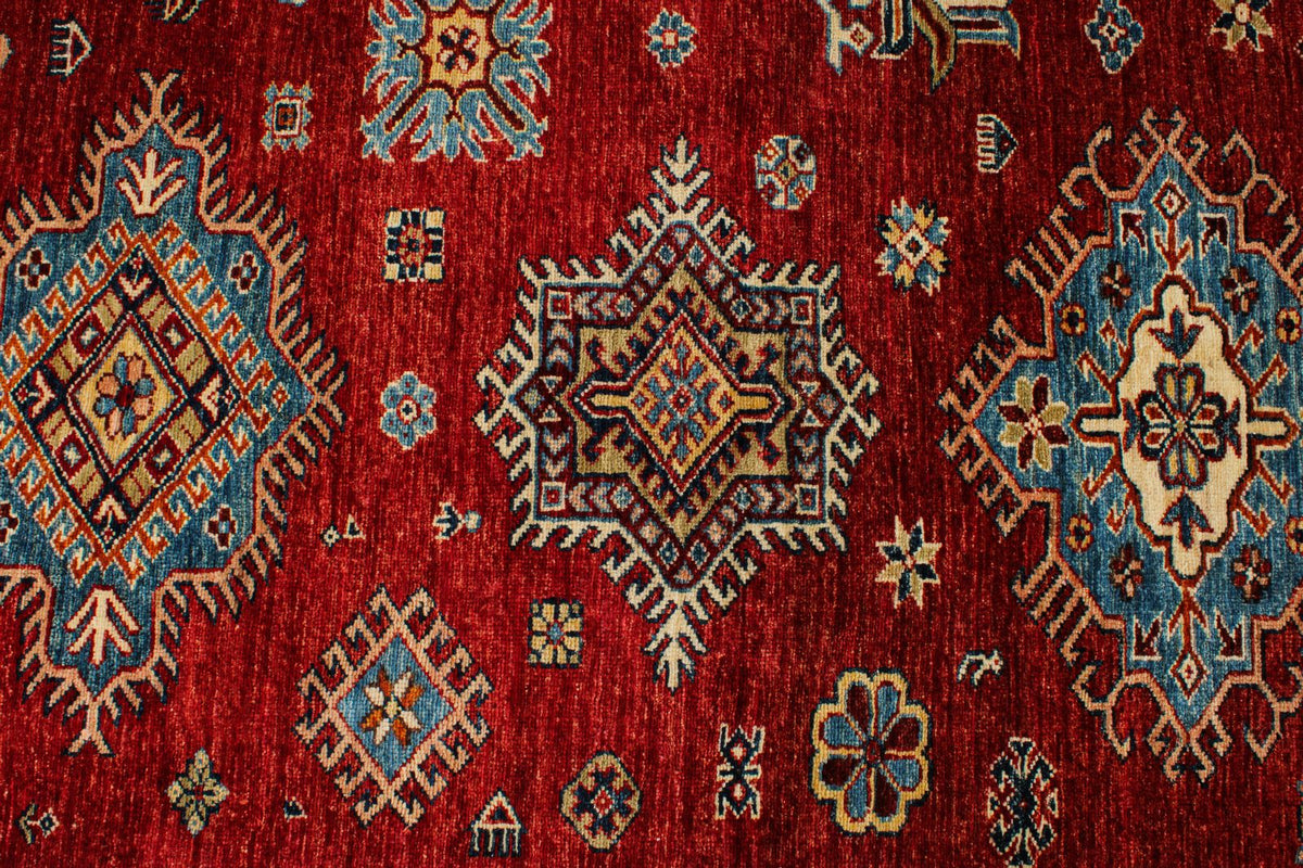 10x14 Red and Multicolor Kazak Tribal Rug