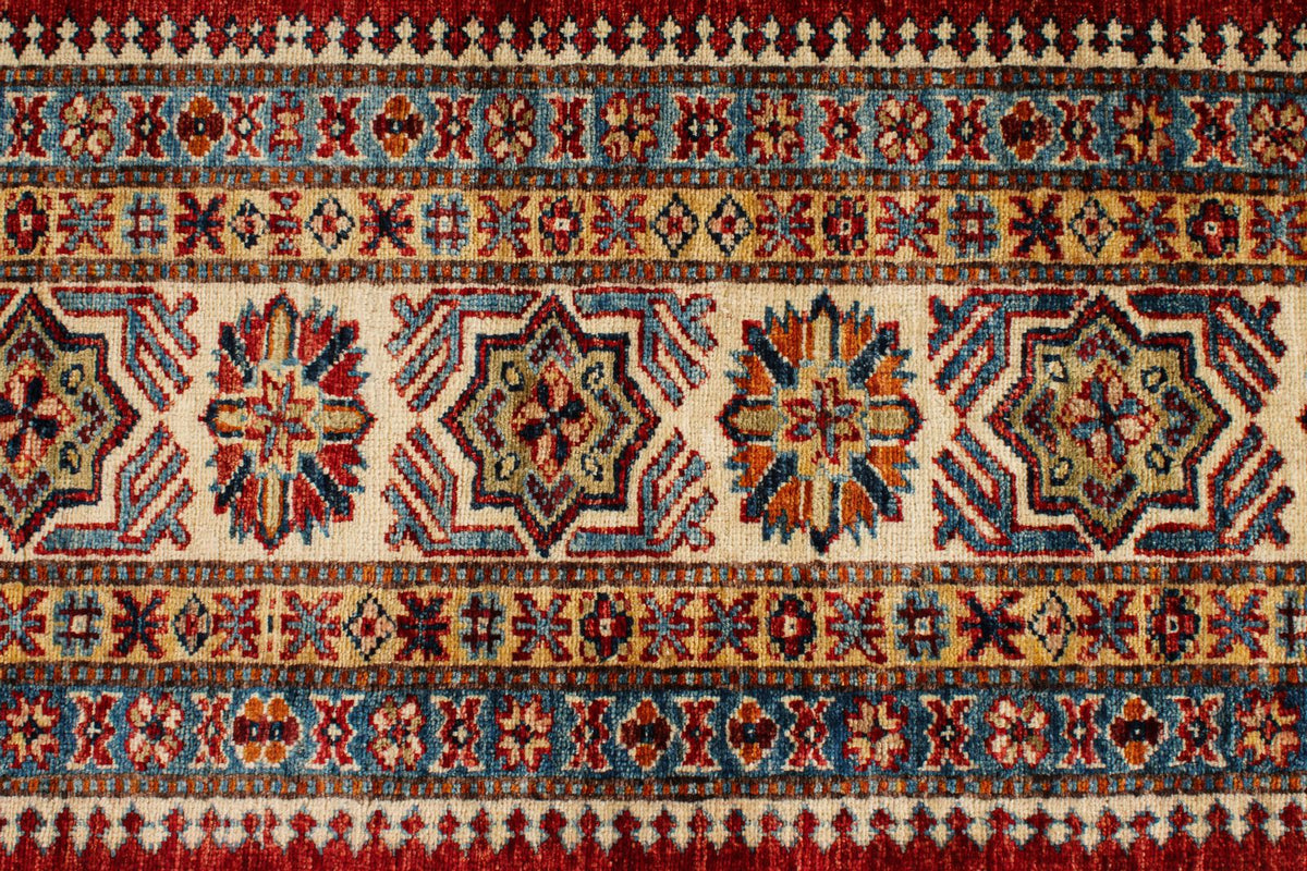 10x14 Red and Multicolor Kazak Tribal Rug