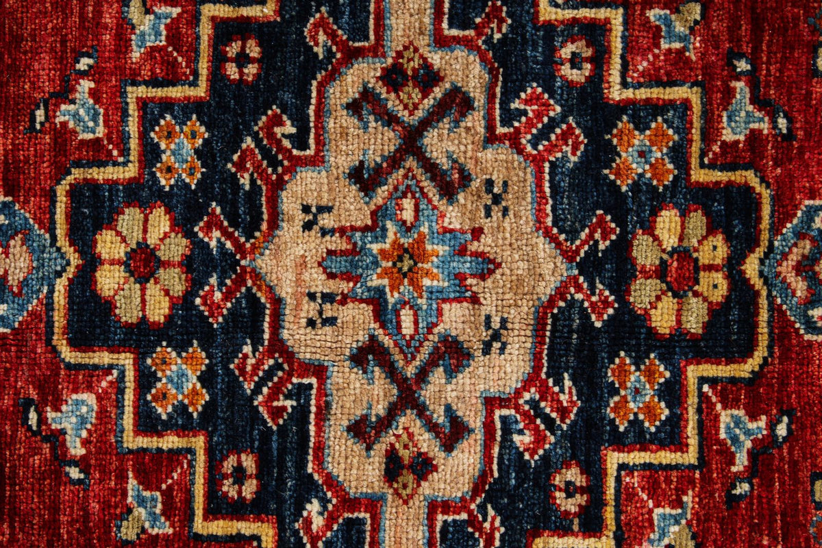 10x14 Red and Multicolor Kazak Tribal Rug