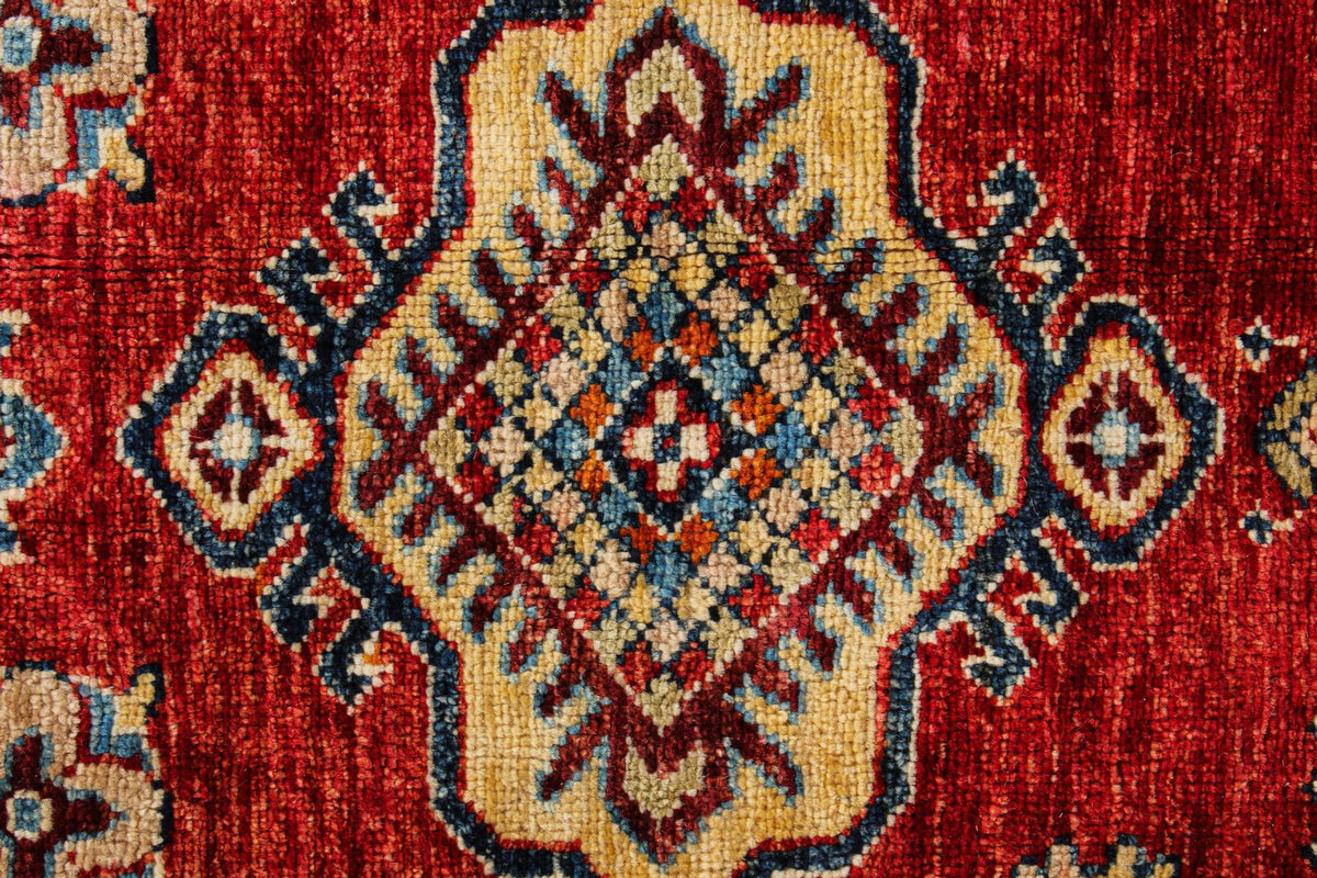 10x14 Red and Multicolor Kazak Tribal Rug