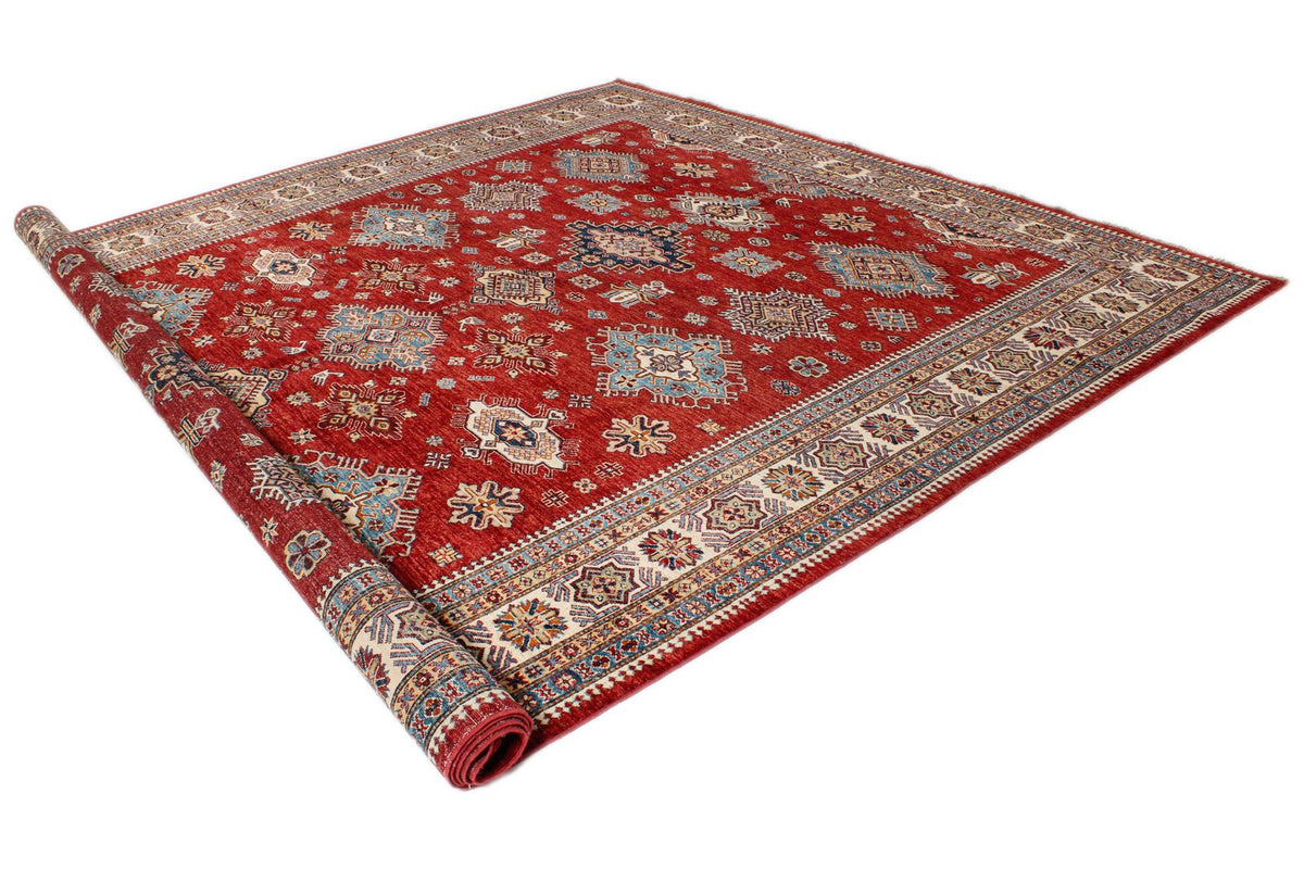 10x14 Red and Multicolor Kazak Tribal Rug