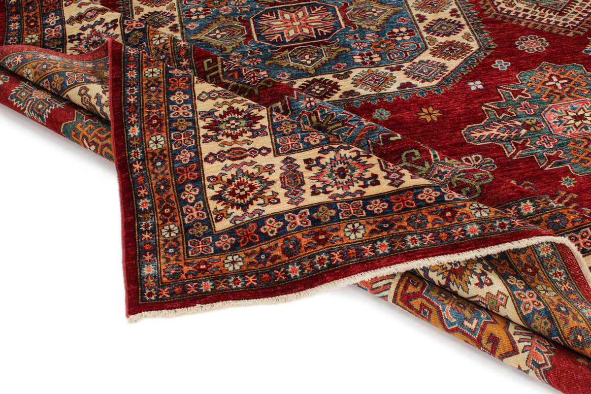 9x12 Red and Beige Kazak Tribal Rug