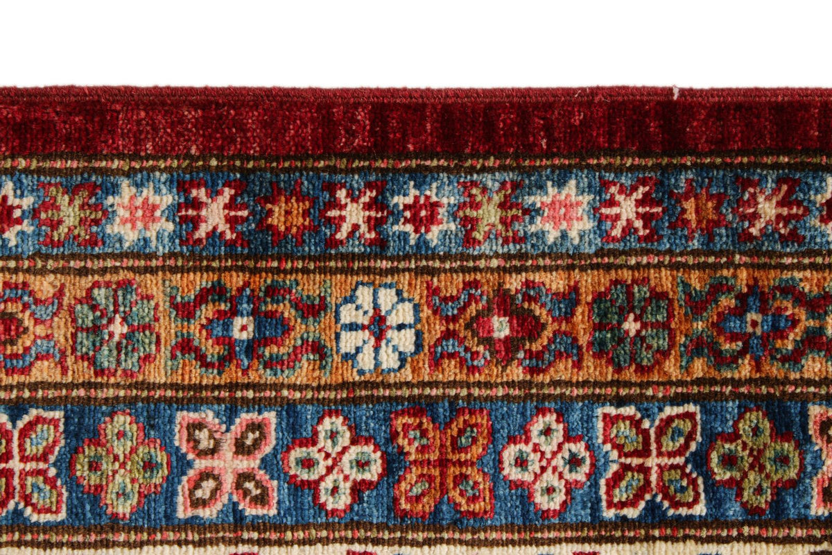9x12 Red and Beige Kazak Tribal Rug