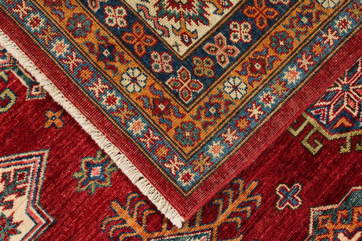 9x12 Red and Beige Kazak Tribal Rug