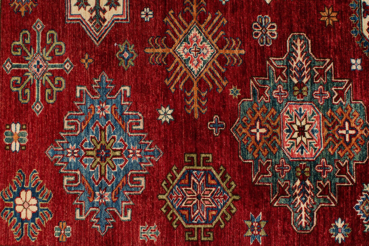9x12 Red and Beige Kazak Tribal Rug