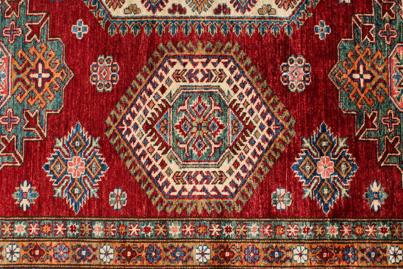 9x12 Red and Beige Kazak Tribal Rug