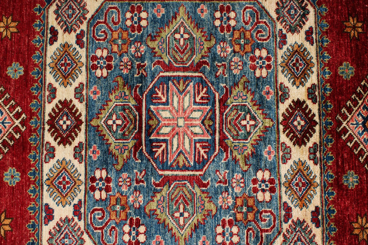 9x12 Red and Beige Kazak Tribal Rug