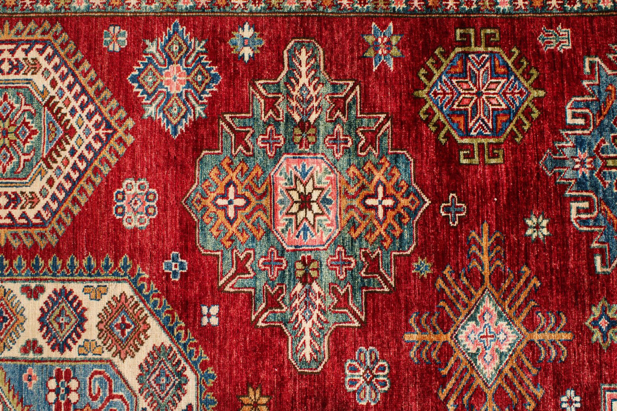 9x12 Red and Beige Kazak Tribal Rug