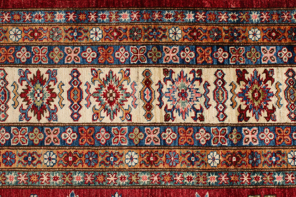 9x12 Red and Beige Kazak Tribal Rug