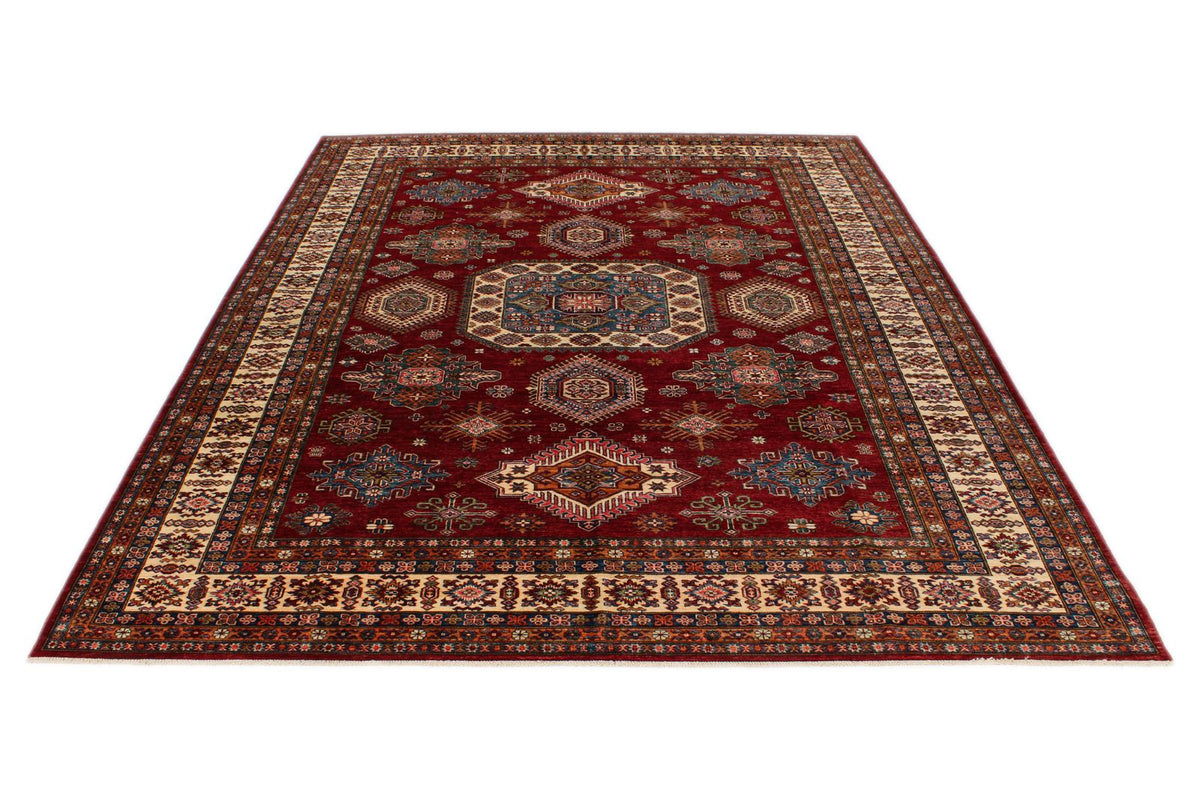 9x12 Red and Beige Kazak Tribal Rug