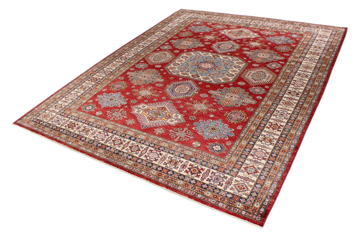 9x12 Red and Beige Kazak Tribal Rug