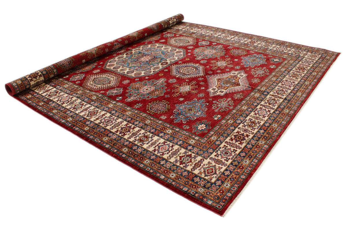 9x12 Red and Beige Kazak Tribal Rug