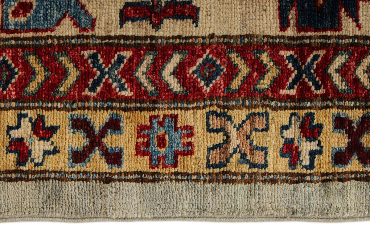 9x12 Gray and Multicolor Kazak Tribal Rug