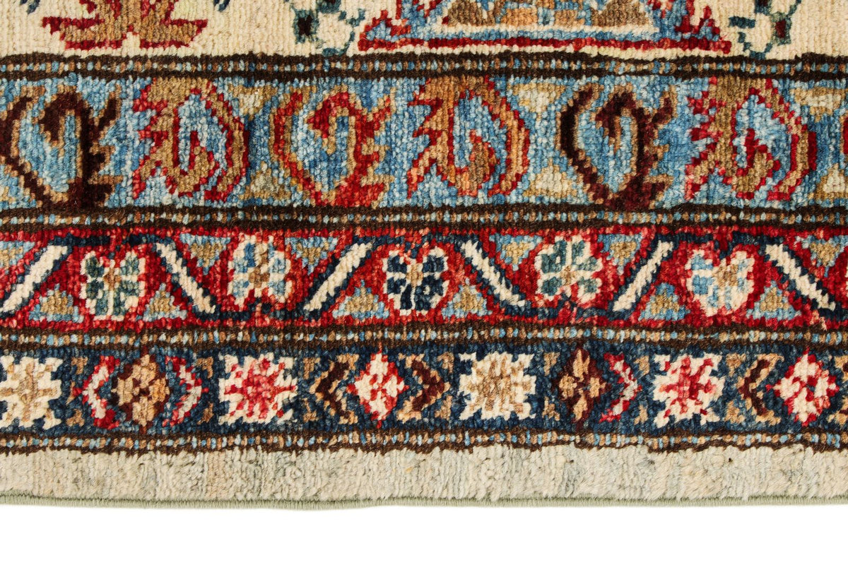 9x12 Gray and Multicolor Kazak Tribal Rug