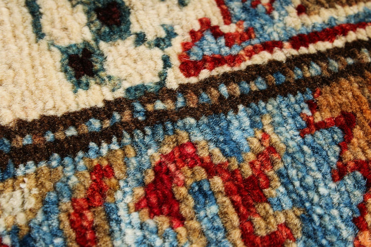9x12 Gray and Multicolor Kazak Tribal Rug