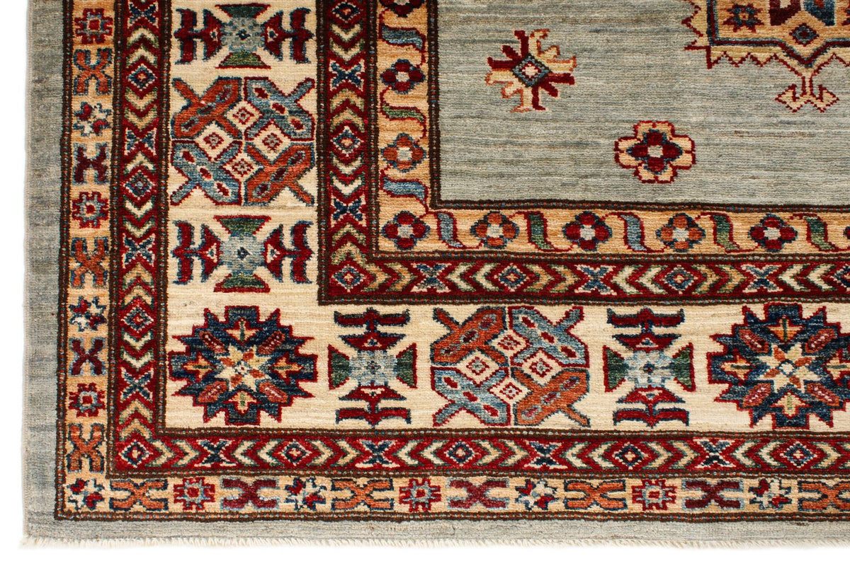 9x12 Gray and Multicolor Kazak Tribal Rug