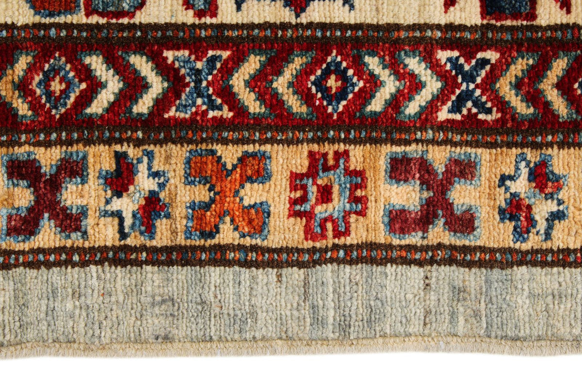 9x12 Gray and Multicolor Kazak Tribal Rug