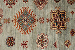9x12 Gray and Multicolor Kazak Tribal Rug