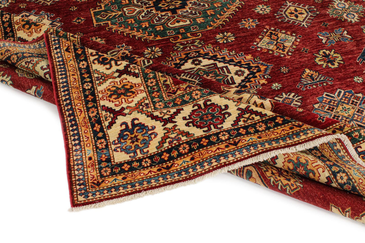 9x12 Rust and Multicolor Kazak Tribal Rug