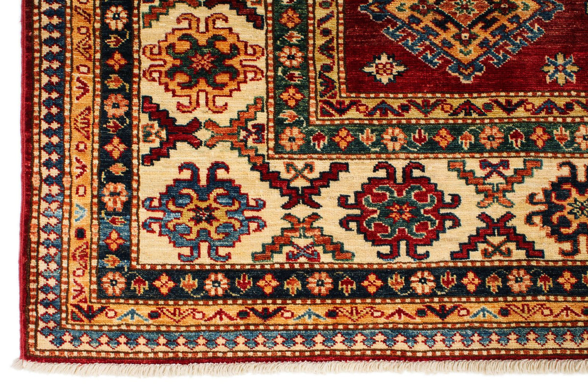 9x12 Rust and Multicolor Kazak Tribal Rug