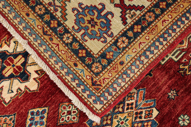 9x12 Rust and Multicolor Kazak Tribal Rug