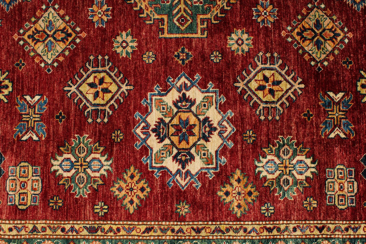 9x12 Rust and Multicolor Kazak Tribal Rug