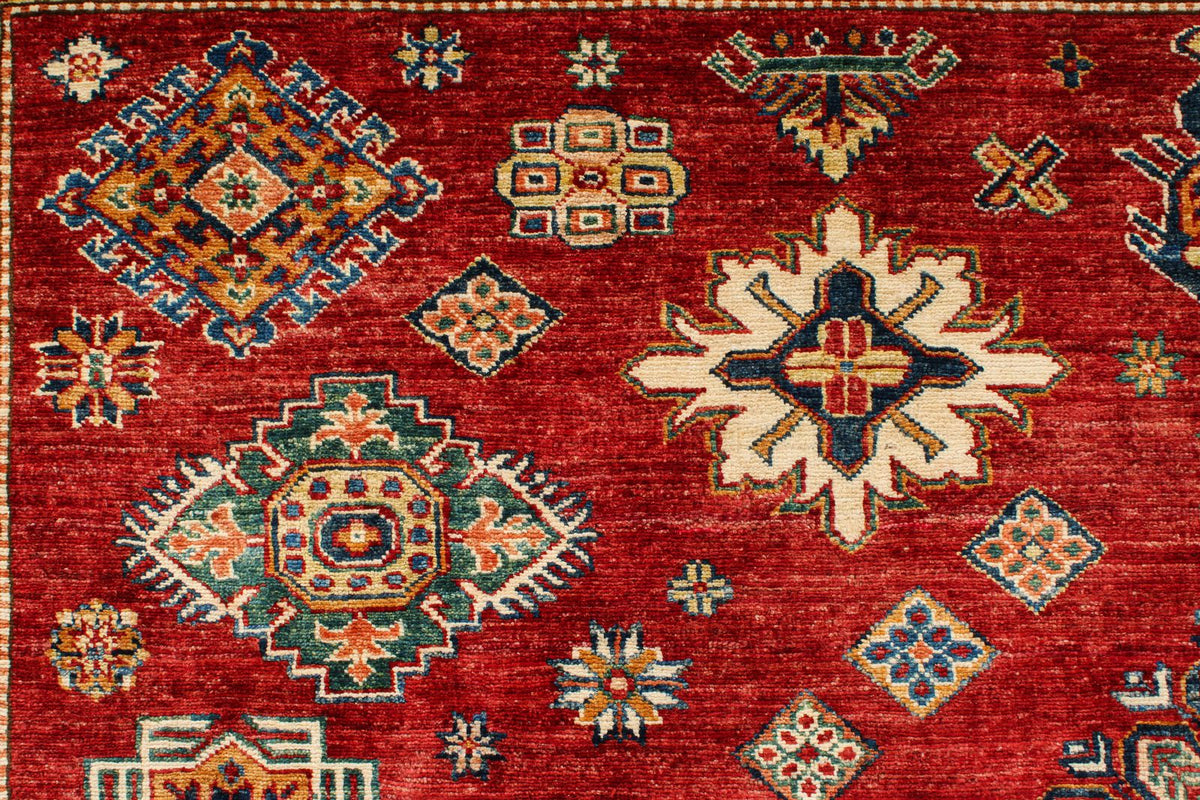 9x12 Rust and Multicolor Kazak Tribal Rug