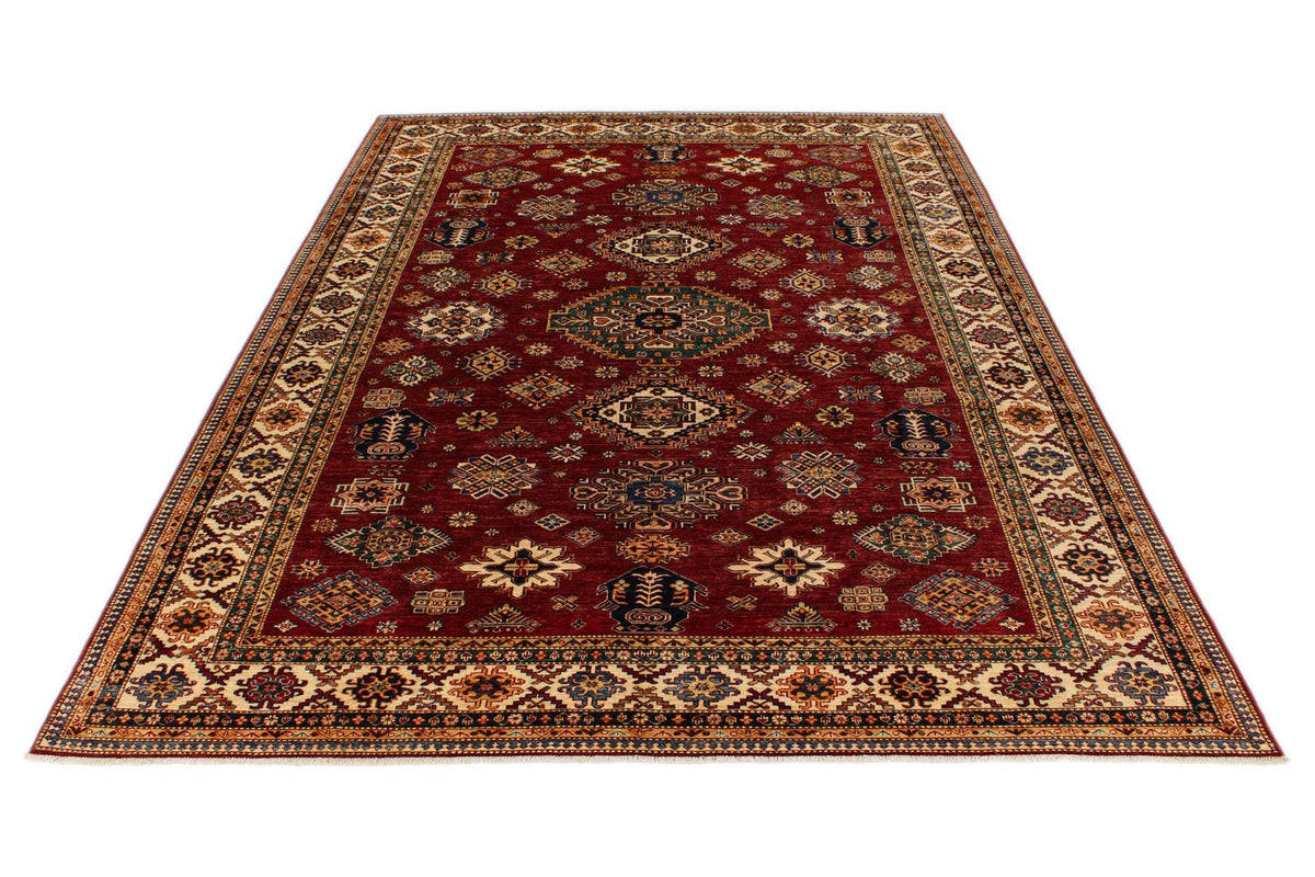 9x12 Rust and Multicolor Kazak Tribal Rug