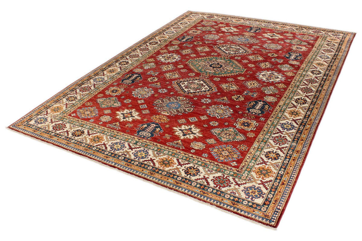 9x12 Rust and Multicolor Kazak Tribal Rug