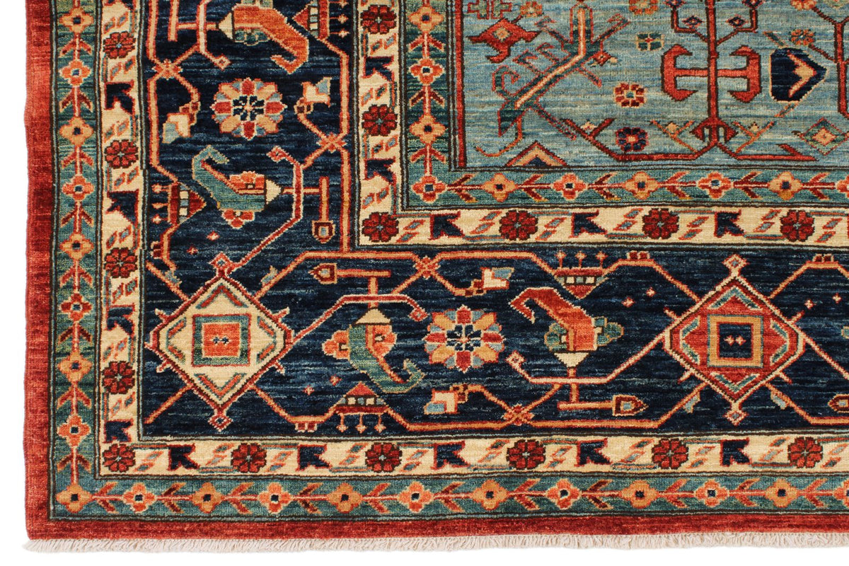 8x14 Red and Navy Traditional Rug