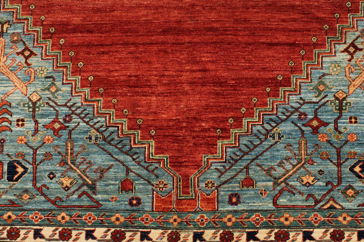8x14 Red and Navy Traditional Rug