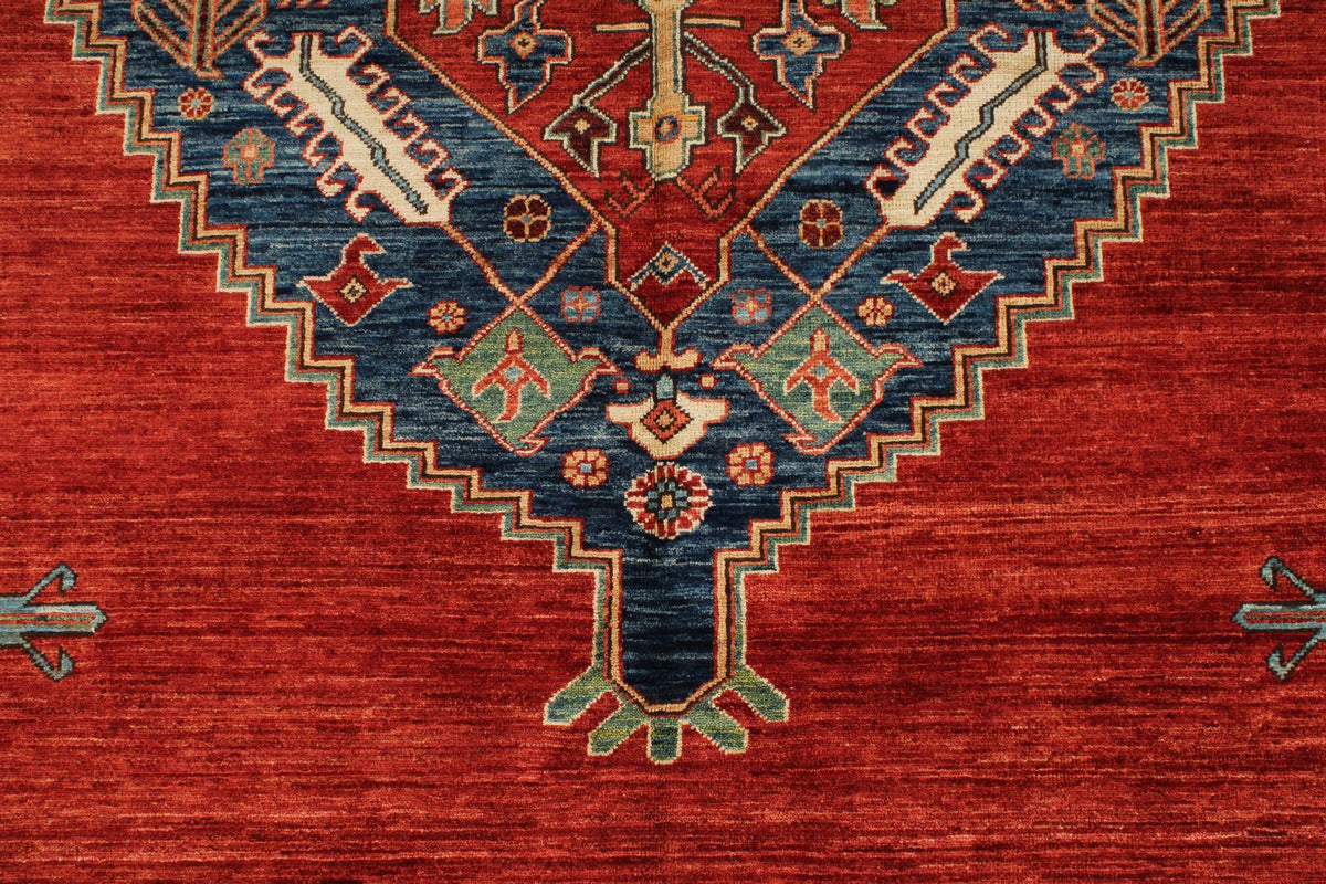 8x14 Red and Navy Traditional Rug