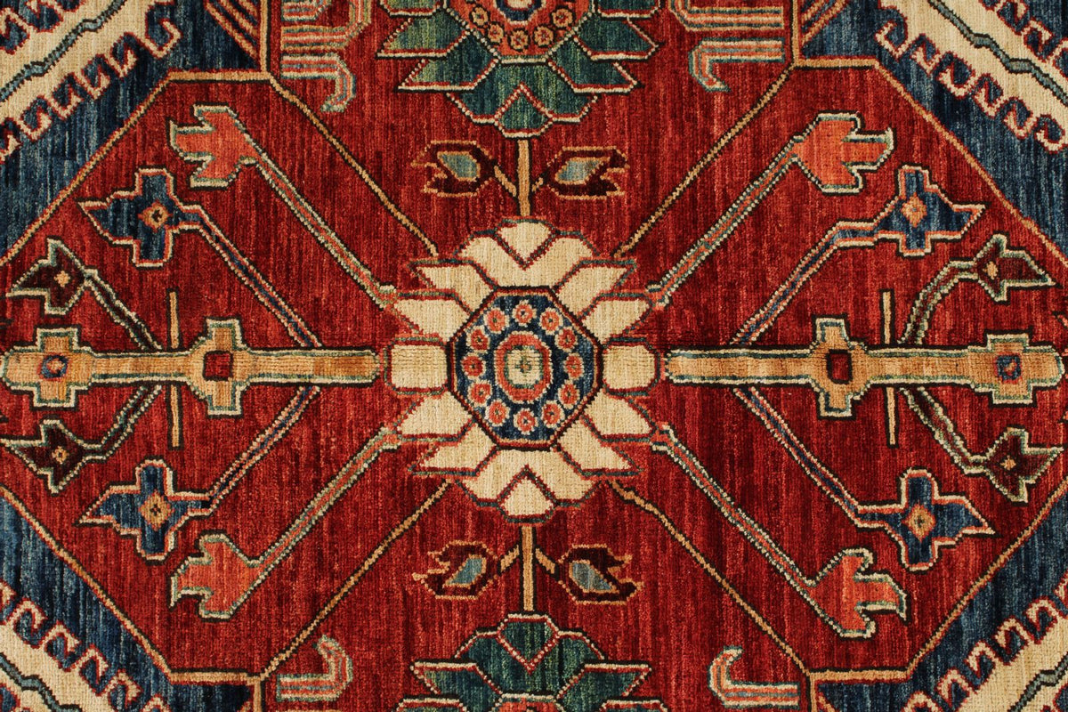8x14 Red and Navy Traditional Rug