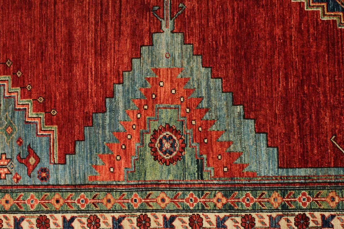 8x14 Red and Navy Traditional Rug