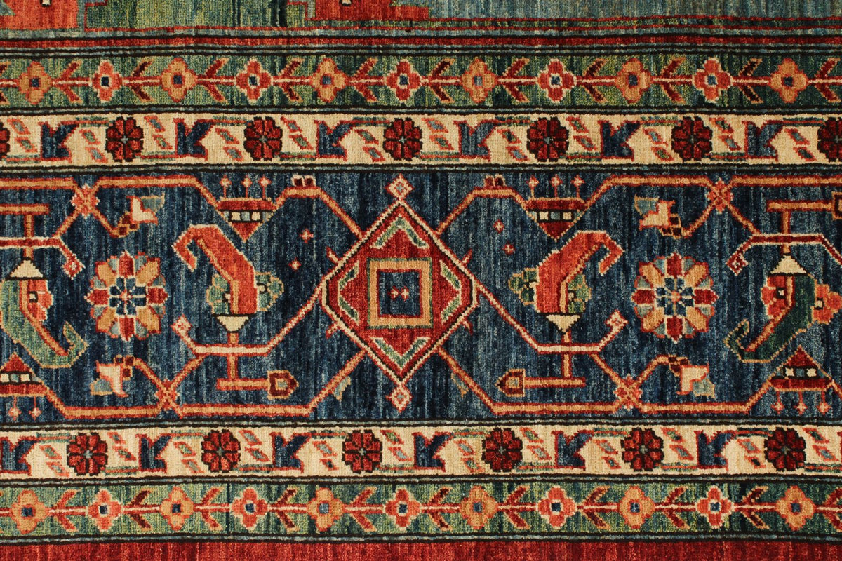 8x14 Red and Navy Traditional Rug
