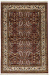 6x9 Red and Ivory Turkish Silk Rug