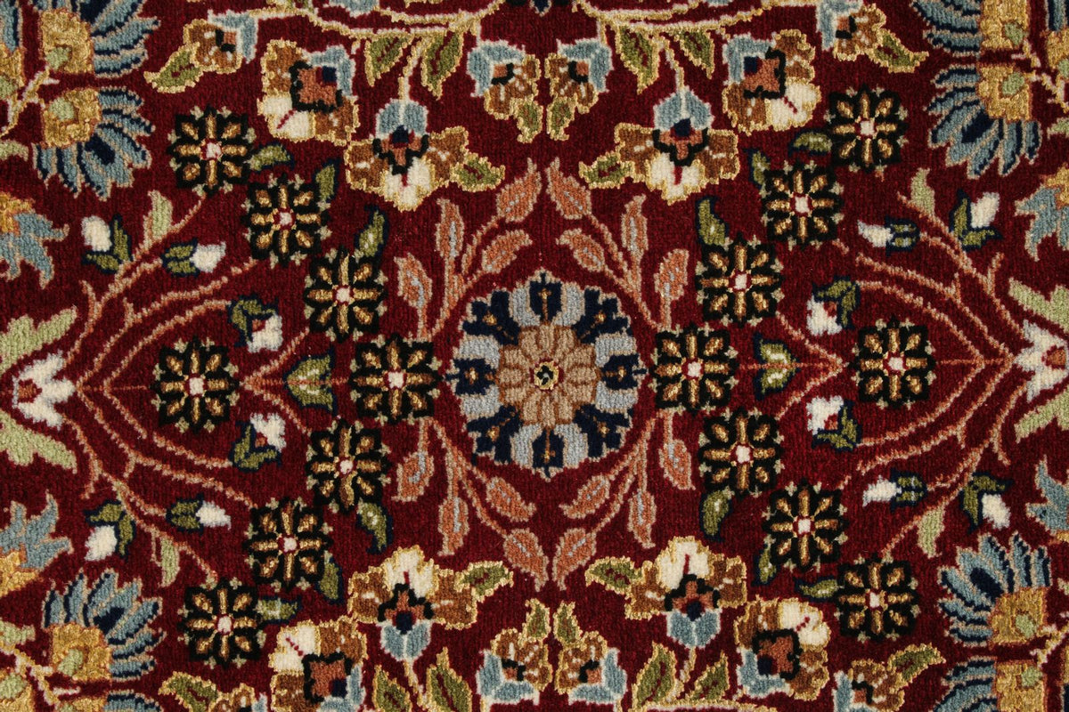 6x9 Red and Ivory Turkish Silk Rug