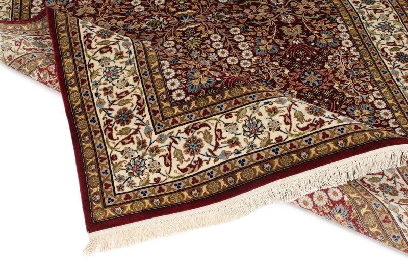 6x9 Red and Ivory Turkish Silk Rug