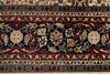 8x10 Ivory and Navy Turkish Silk Rug