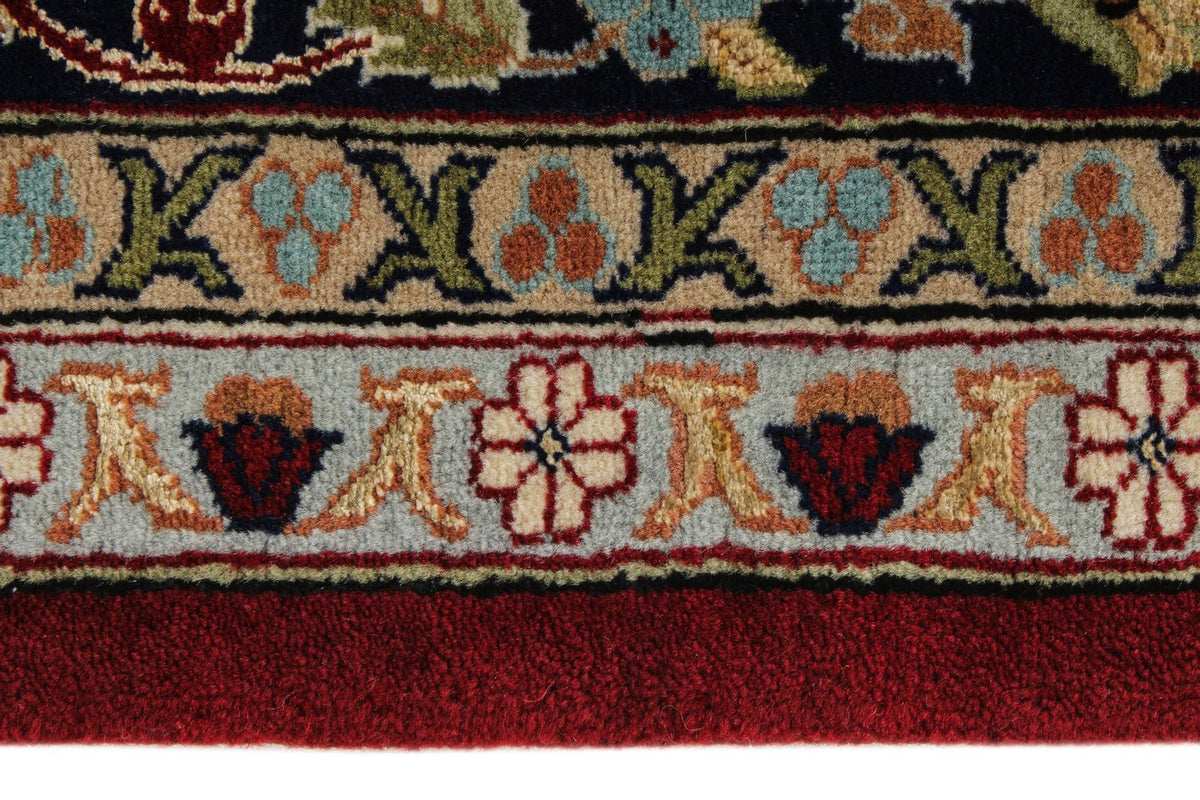 6x10 Red and Navy Turkish Silk Rug