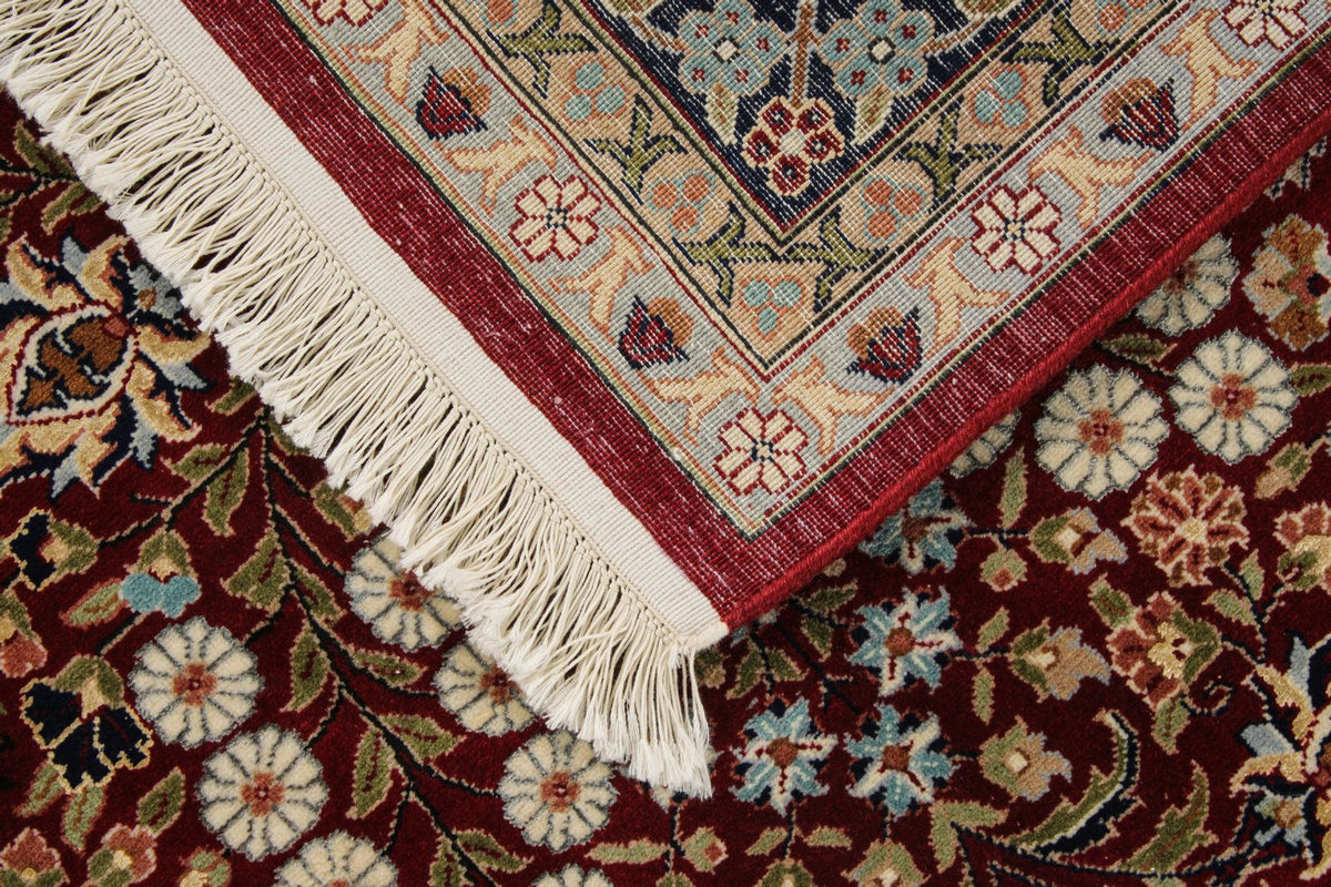 6x10 Red and Navy Turkish Silk Rug