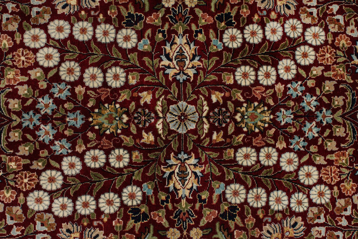 6x10 Red and Navy Turkish Silk Rug