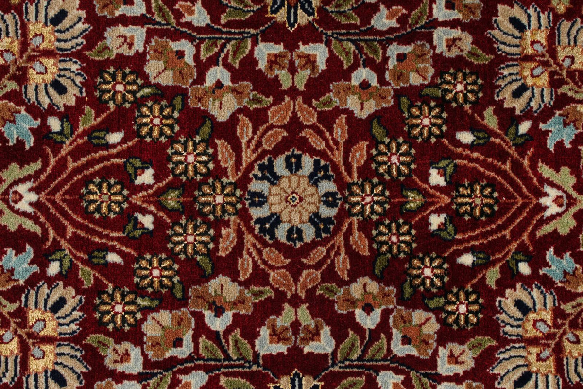 6x10 Red and Navy Turkish Silk Rug