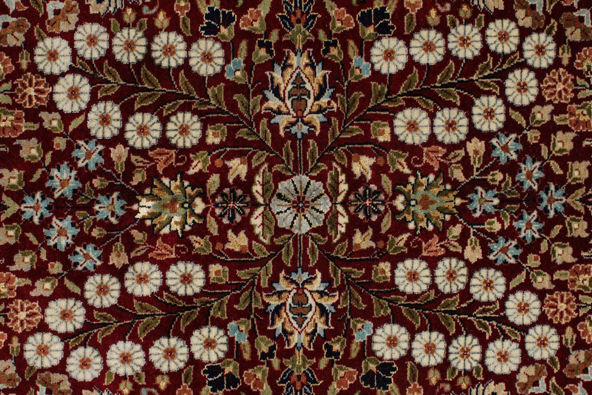 6x10 Red and Navy Turkish Silk Rug