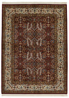 8x10 Red and Ivory Turkish Silk Rug