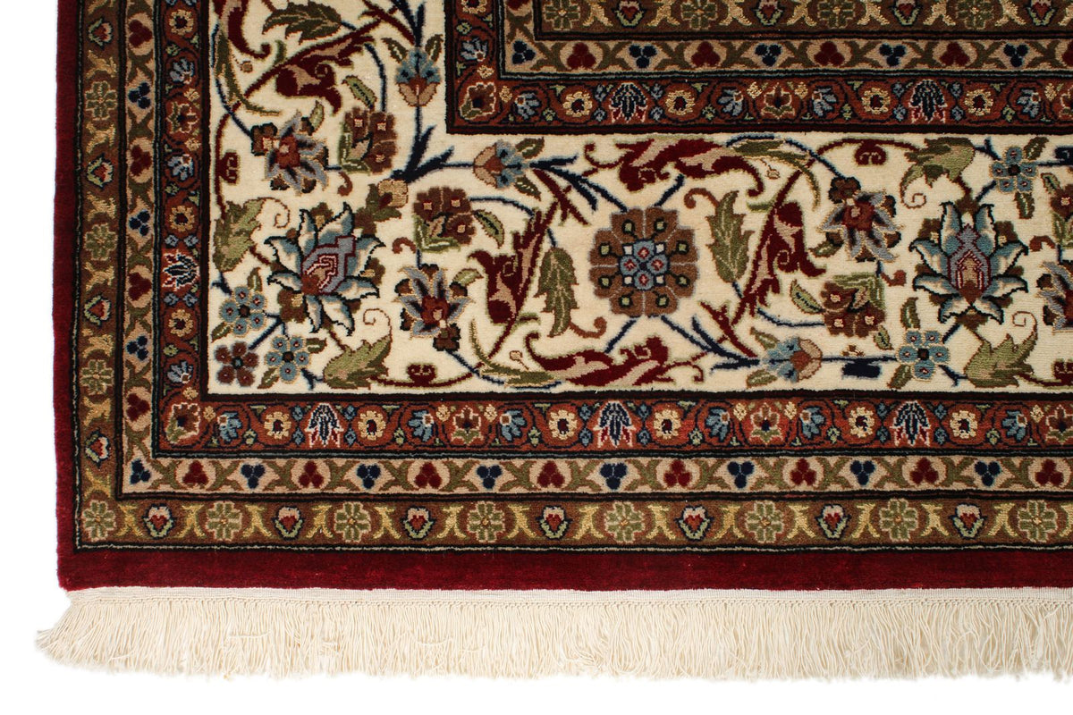 8x10 Red and Ivory Turkish Silk Rug