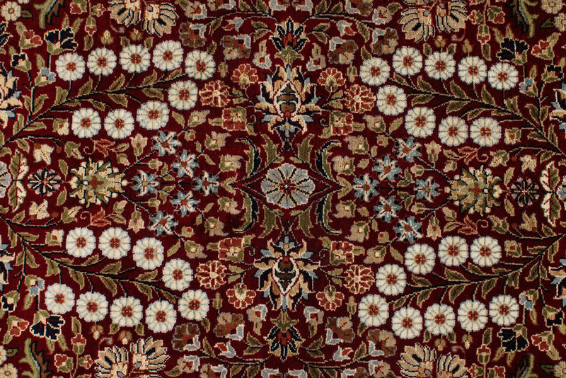 8x10 Red and Ivory Turkish Silk Rug