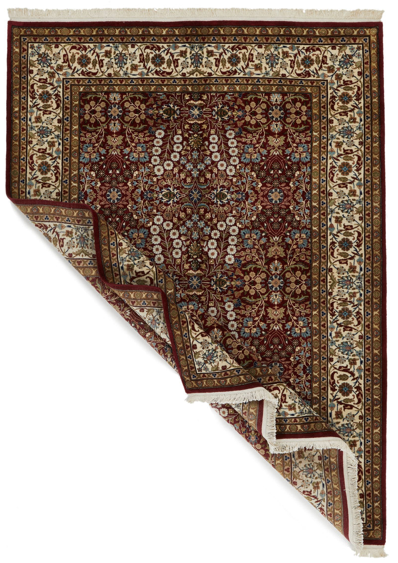 8x10 Red and Ivory Turkish Silk Rug