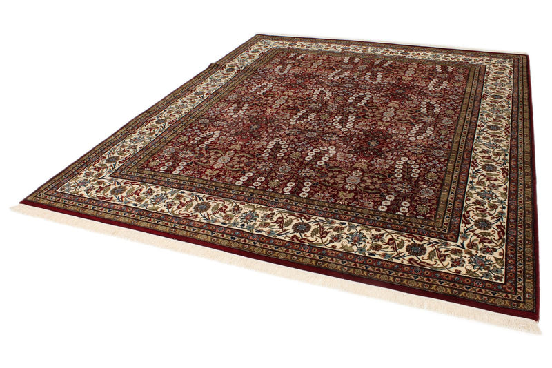 8x10 Red and Ivory Turkish Silk Rug