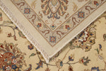 8x10 Ivory and Brown Silk Flower Rug